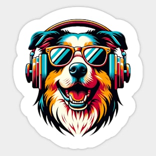 Drever Smiling DJ with Energetic Beats Portrait Sticker